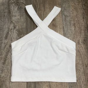 White cropped tank top